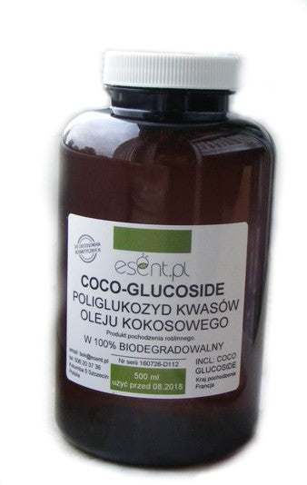 Coco-Glucoside, poliglukozyd kwasów oleju kokosowego, produkt pochodzenia roślinnego, 100% biodegradowalny, 500 ml, Esent