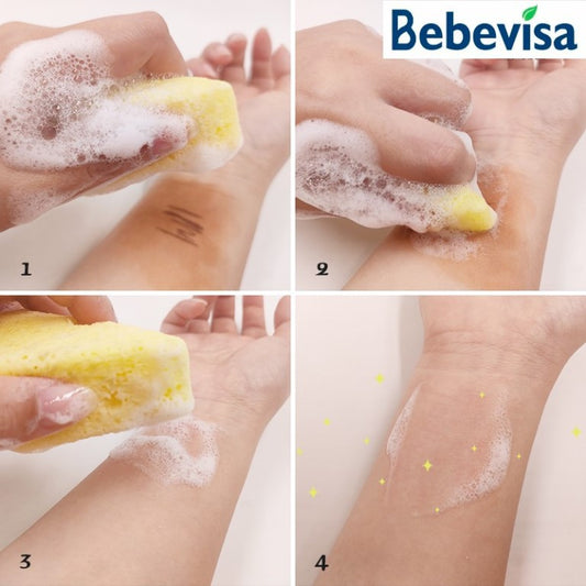 Gąbka Konjac do twarzy, Serek, dla dzieci i dorosłych, Cytryna, Bebevisa