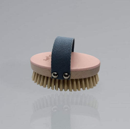 Miękka, Różowa, naturalna szczotka do masażu ciała, szczecina i drewno bukowe, DC1KK, AnMar Brush