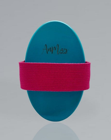 Miękka, Turkusowa, naturalna szczotka do masażu ciała na sucho, szczecina i drewno bukowe, AnMar Brush