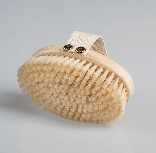 Naturalna szczotka do masażu ciała na sucho, drewno bukowe, miękka szczecina, DC1PMS, AnMar Brush